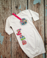 Name Embroidered Gown