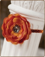 Peachy Flower Glitter Elastic Headband
