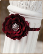 Rust Flower Glitter Elastic Headband