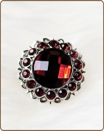 Kayli Filigree Ring in Ruby Red