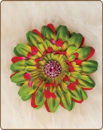 Daisy Flower Clippie Artichoke/Hot Pink