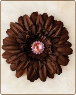 Daisy Flower Clippie Brown/Pink
