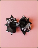 Boutique Twisted Bow Black Zebra