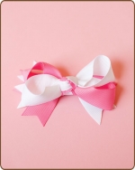 Boutique Twisted Bow Hot Pink/White