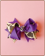 Boutique Twisted Bow Purple Cheetah