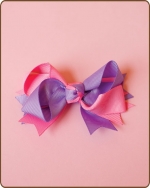 Boutique Twisted Bow Grape/Hot Pink