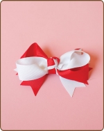 Boutique Twisted Bow Red/White