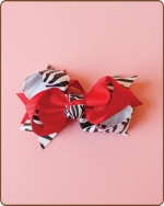 Boutique Twisted Bow Red Zebra