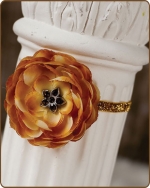 Golden Sunshine Flower Glitter Elastic Headband