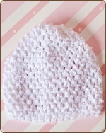 Crochet Waffle Beanie White