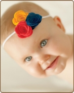 Felt Flowers All American on Skinny Elastic