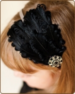 Black/Grey Feather Headband