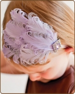 Lavender/Grey Feather Headband