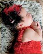 Red/Black Feather Headband