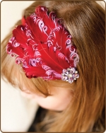 Red/Lavender Feather Headband
