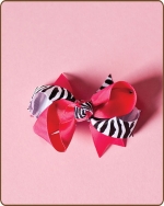 Boutique Twisted Bow Shocking PInk Zebra