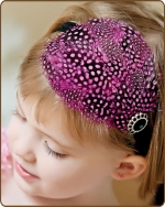 Fuchsia Dyed Guinea Feather Headband