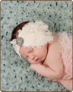 Cream Lace Feather Headband