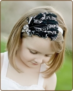 Black/White Feather Headband