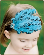 Turquoise/Brown Feather Headband