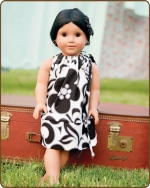 18 inch Doll Pillowcase Dress - Black/White